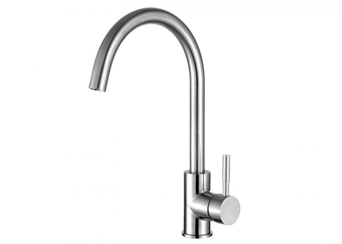 Solo estilo simple de acabado plateado cepillado grifo durable de la cocina de la manija