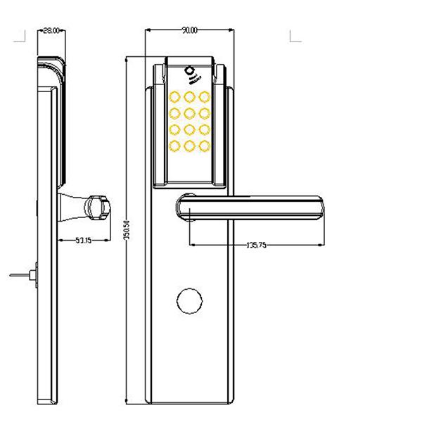 Contraseña electrónica moderna de la tarjeta de Digitaces de la cerradura de puerta de la seguridad del hotel/de la casa abierta
