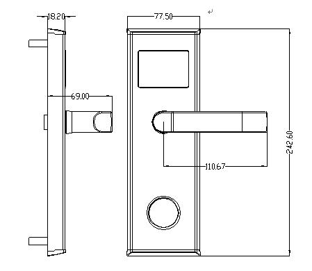 Cerradura de puerta electrónica del hotel de Digitaces de la tarjeta de la cerradura RFID del hotel elegante