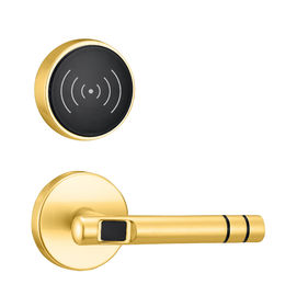 INTERTEK Cerradura de puerta electrónica de aleación de zinc de oro con tarjeta / llave