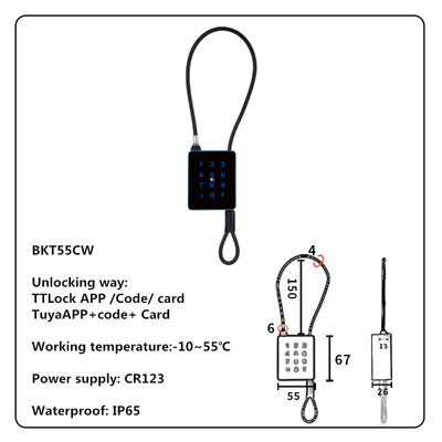Bluetooth WiFi Smart Cerradura Exterior Con Cable de acero inoxidable Enjaulado Para Courtycard