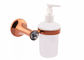 Dispensador de jabón para accesorios de baño de aleación de zinc y placa de cristal de oro rosa