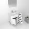 Baño de madera sólida de color blanco / gabinete de lavabo