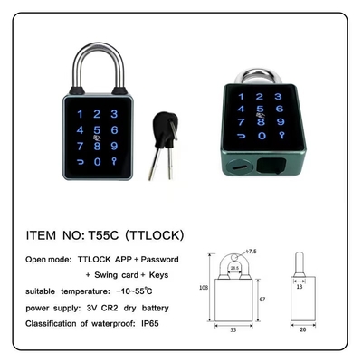 Bluetooth PadLock con pantalla táctil para cortina puerta cerco puerta puerta de salida
