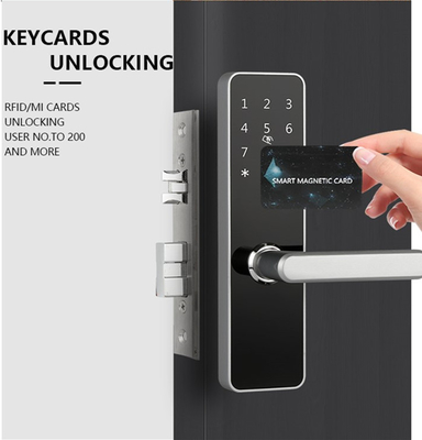 Cerradura de puerta inteligente sin llave NFC / tarjeta IC Desbloquear pantalla táctil teclado hotel APP