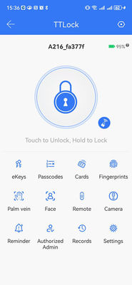 Video Ojo de Gato Vene de la Palma / Cara desbloqueando Wifi Smart Lock Aluminio IP65