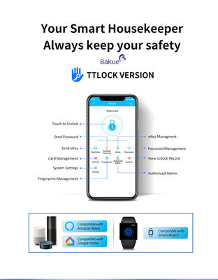 Certificado CE EN1634-1 EN14846 Cerradura de puertas con huella digital con código de acceso único Código de acceso cronometrado y eKey en cualquier lugar o acceso de cualquier persona