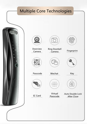 Captura en tiempo real de huellas dactilares Código de acceso Cerradura digital de puerta  1 Tarjeta