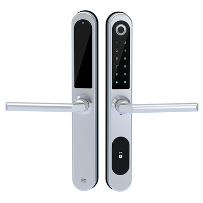 Impresión digital Marco de aluminio Bluetooth APP Cerradura de puerta con tarjeta de código