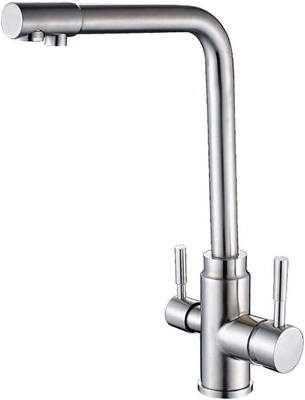 Cubra con cinc el grifo doble del ahorro del agua de la manija de la aleación, grifo del golpecito de agua sin plomo