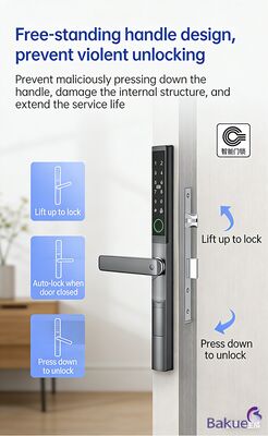 APP Blue Tooth Contraseña WiFi Tarjeta Llave Mecánica Forma de Desbloqueo Cerradura Digital Inteligente para Puerta con 4pcs Batería AA para Sistema de Gestión de Seguridad