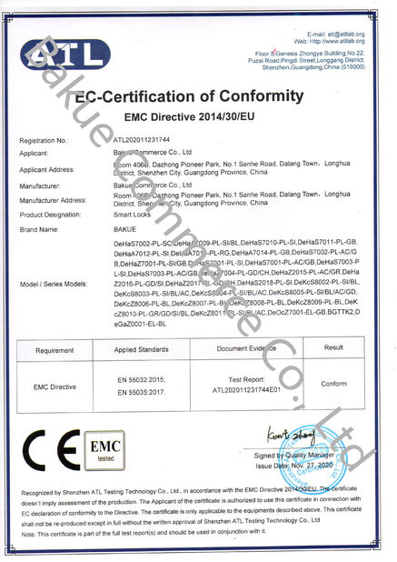 China Bakue Commerce Co.,Ltd. Certificaciones